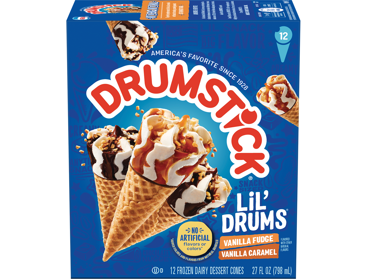 Box of 12 Drumstick lil' drums snack-size ice cream cones