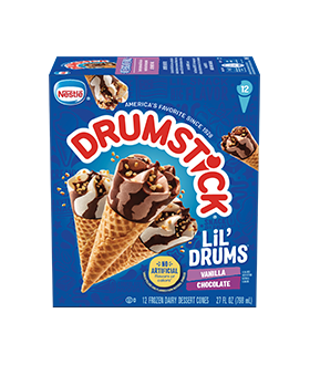 Box of Drumstick lil' drums vanilla & chocolate cones