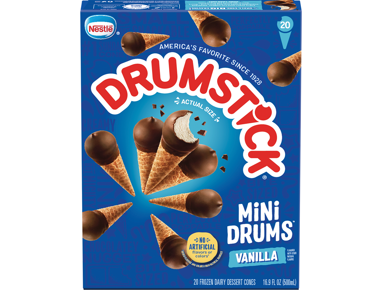 Box of Drumstick vanilla mini drums