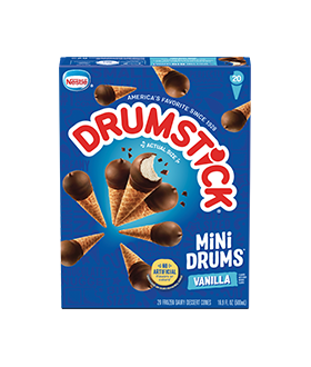 Box of Drumstick vanilla mini drums