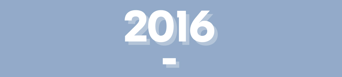 the year 2016 on a blue background