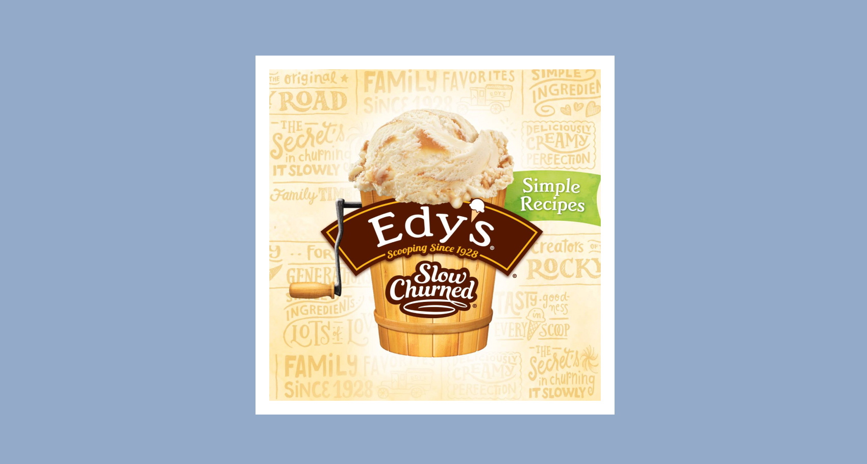 Carton of Edy's slow-churned ice cream as an ice cream churn from 2016