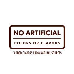 Image of no artificial colors or flavors *added flavors from natural sources claim