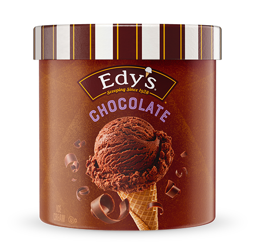 Carton of Edy's chocolate ice cream