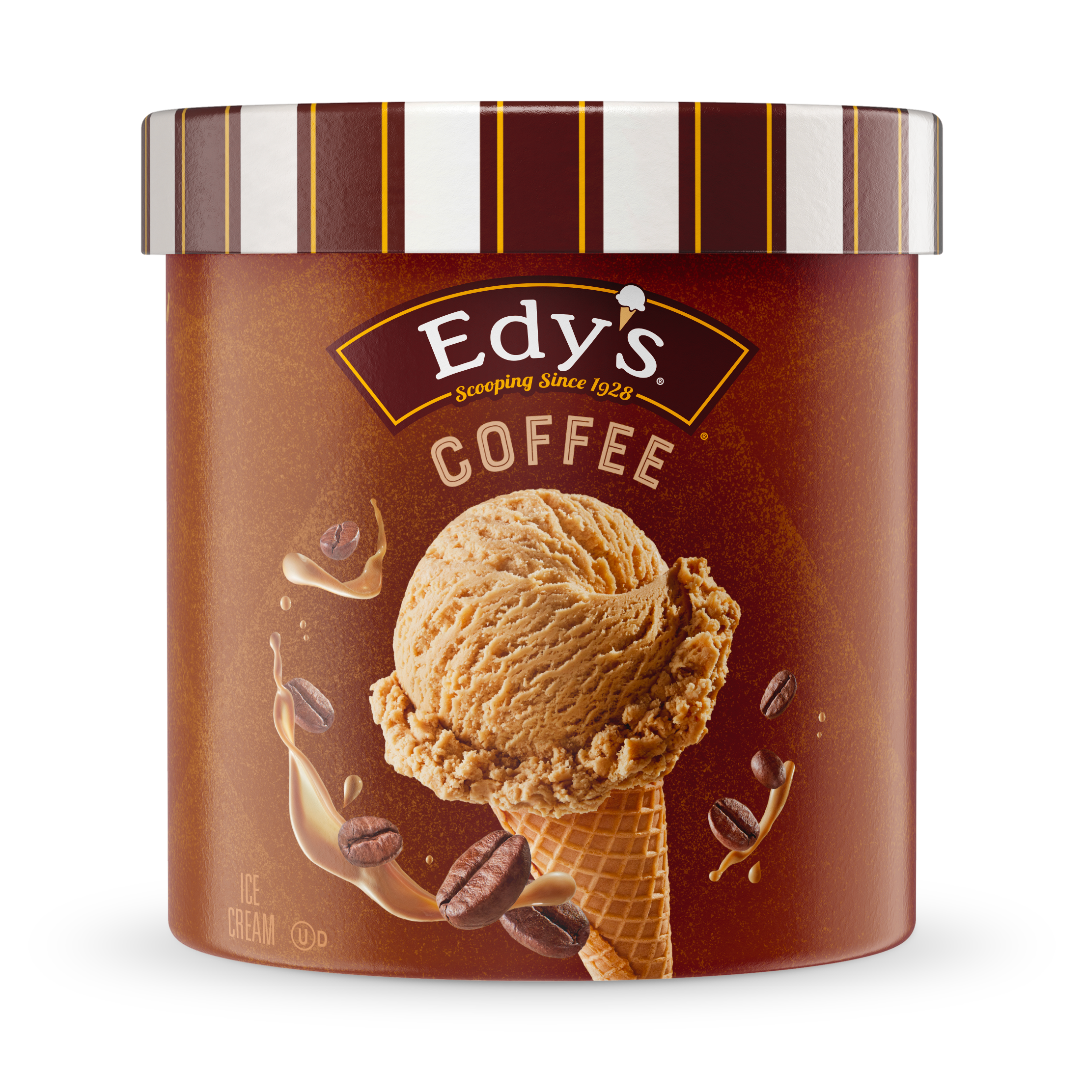 Carton of Edy's coffee ice cream