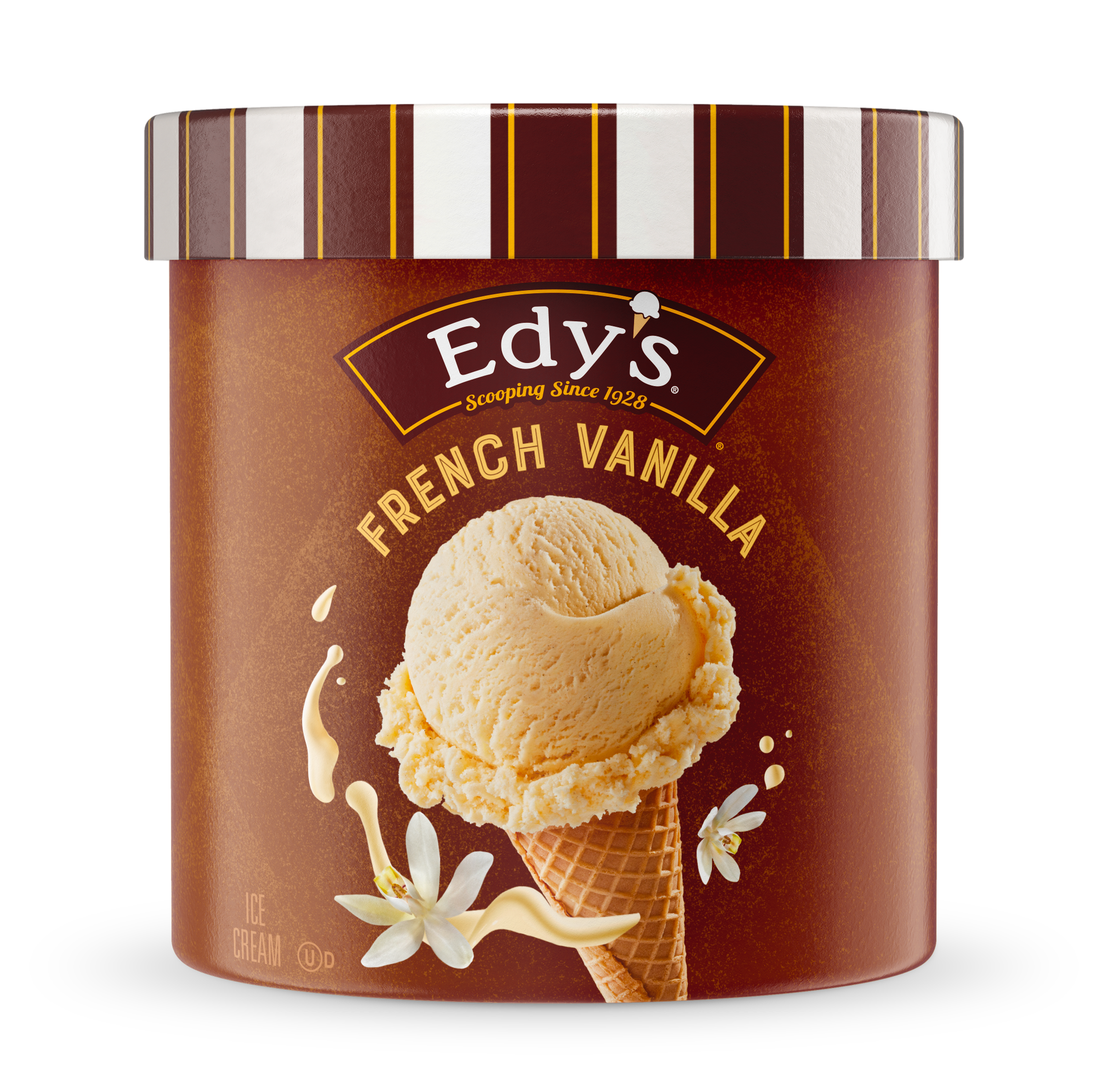 Carton of Edy's French vanilla ice cream