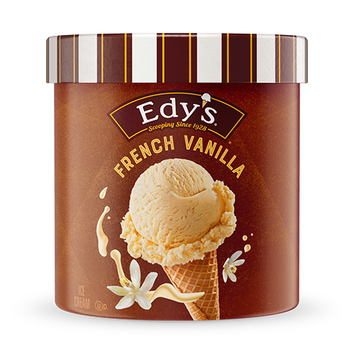 Carton of Edy's French vanilla ice cream