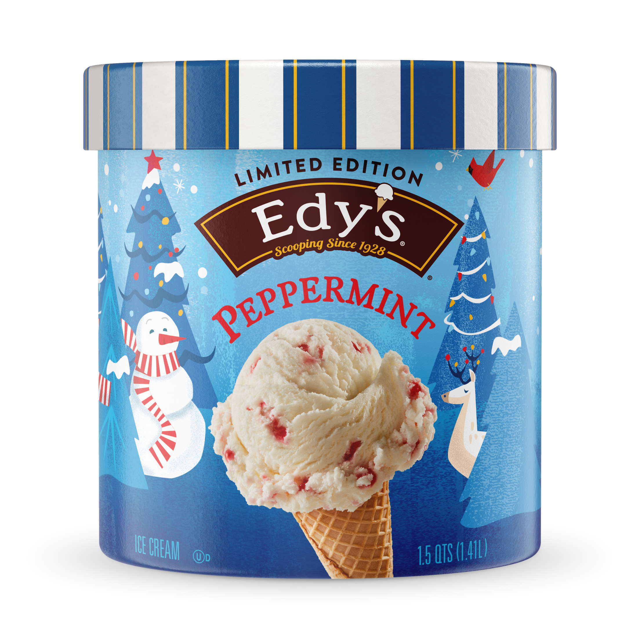 Carton of Edy's limited edition Peppermint ice cream