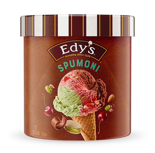 Carton of Edy's spumoni ice cream
