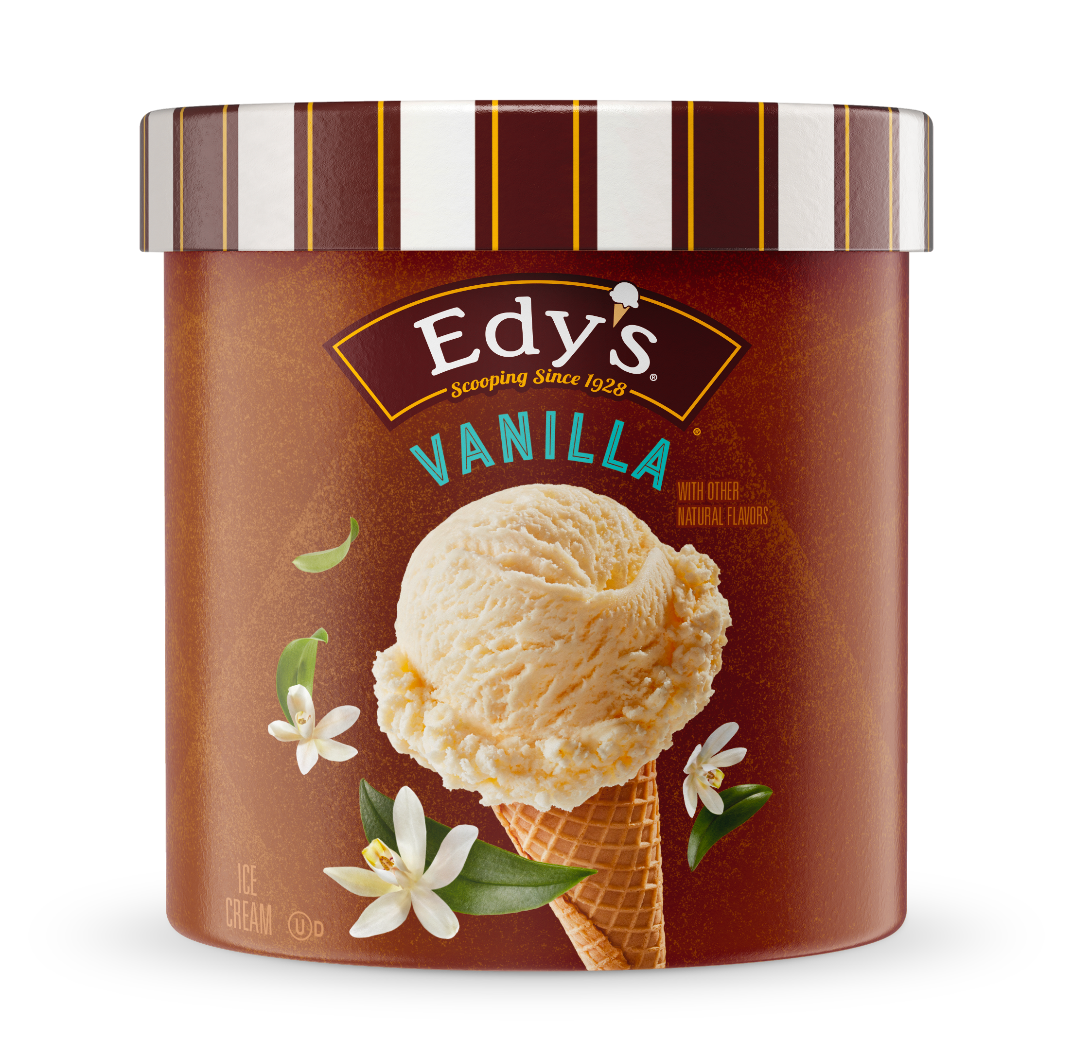 Carton of Edy's vanilla ice cream