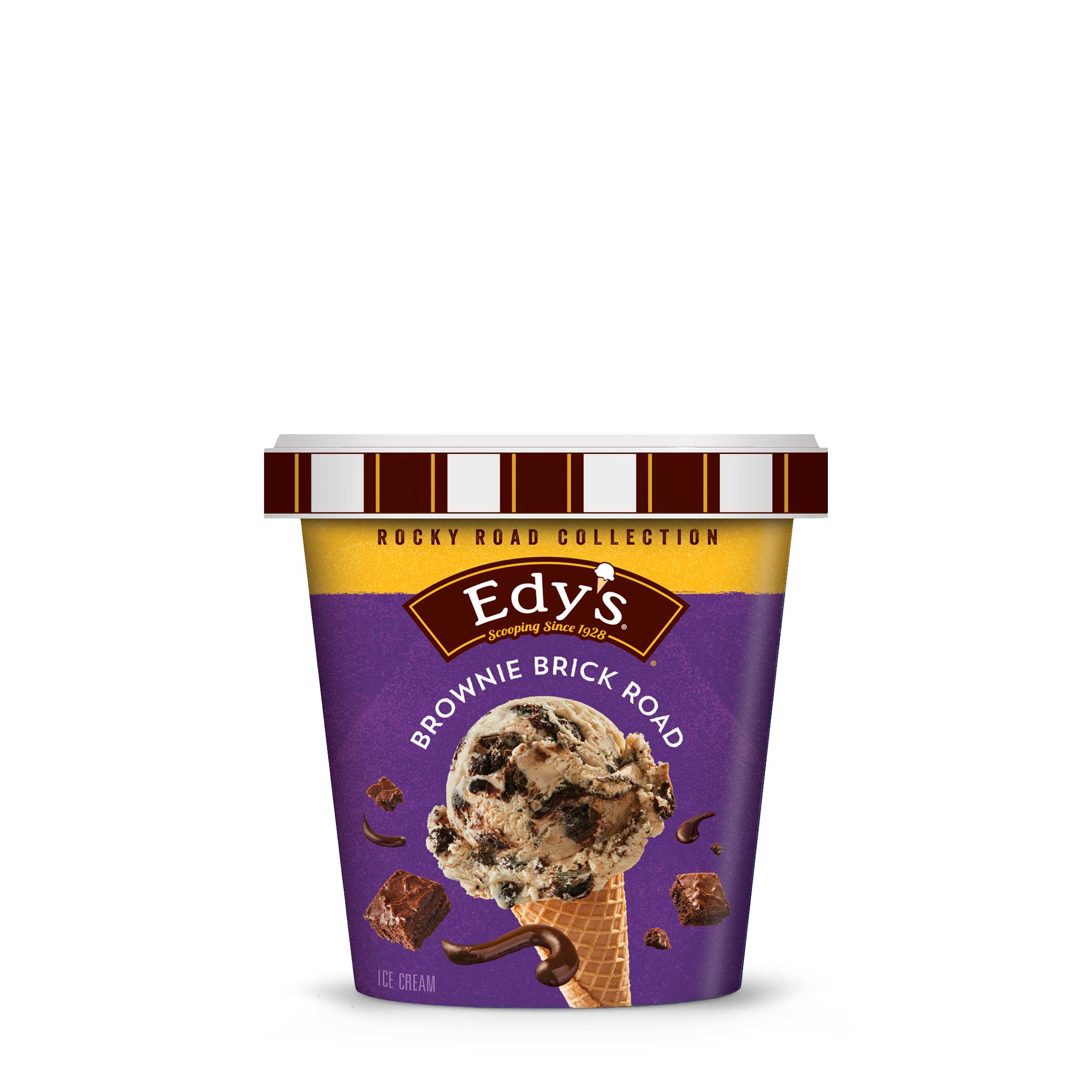 Carton of Edy's Brownie Brick Road ice cream