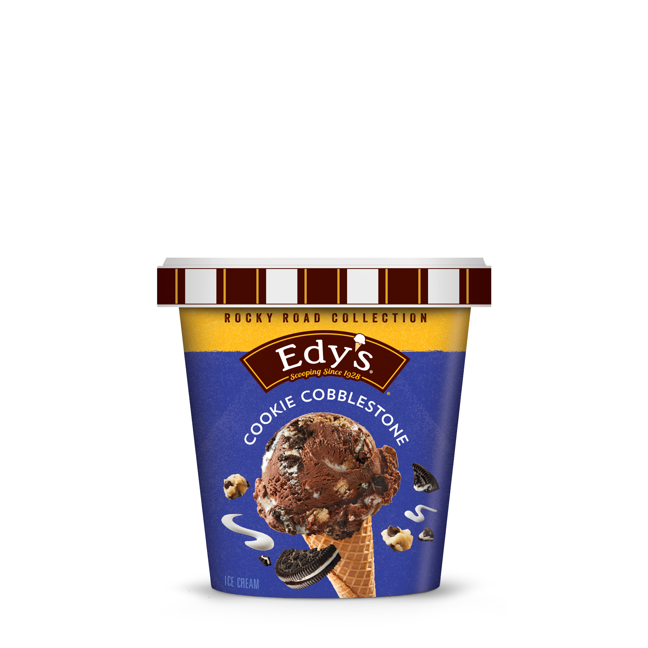 Carton of Edy's Cookie Cobblestone ice cream