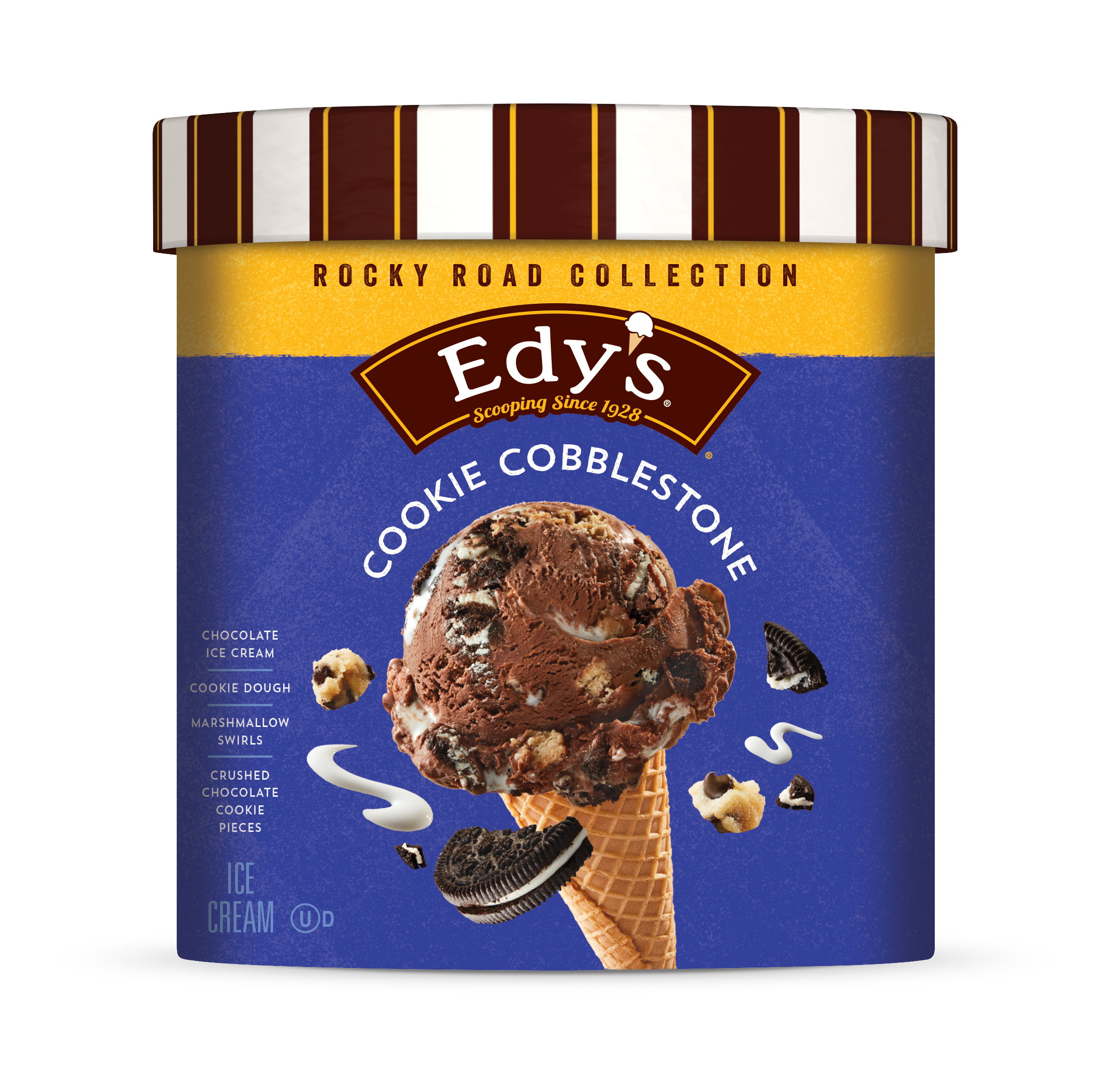 Carton of Edy's cookie cobblestone ice cream