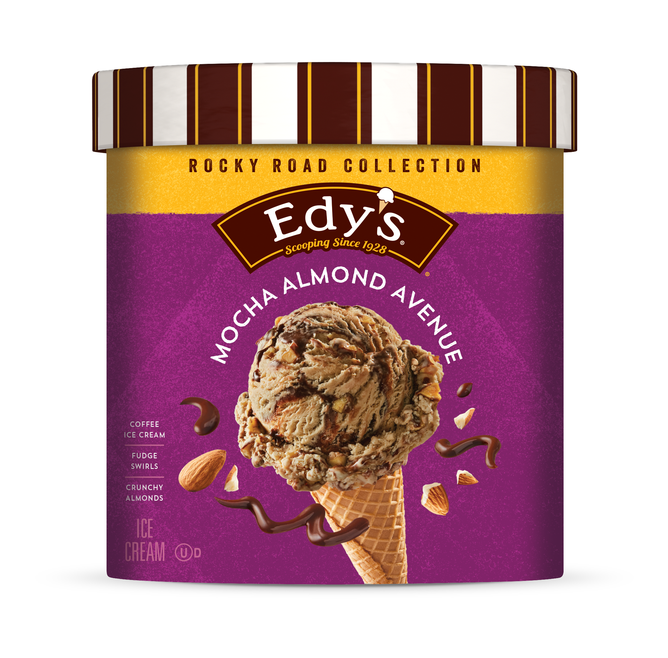 Carton of Edy's mocha almond avenue ice cream