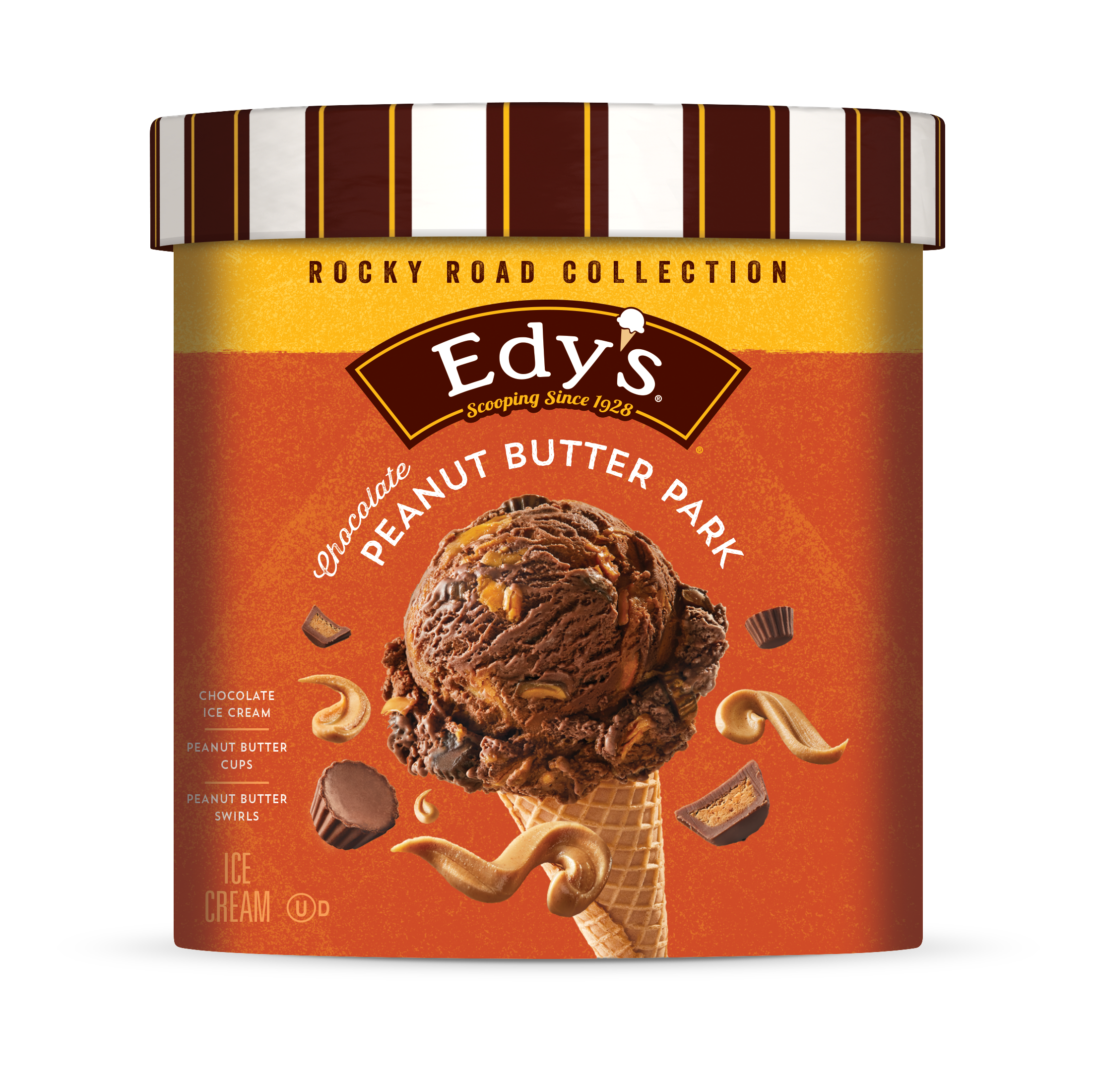 Carton of Edy's chocolate peanut butter park ice cream