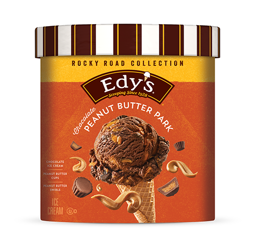 Carton of Edy's chocolate peanut butter park ice cream