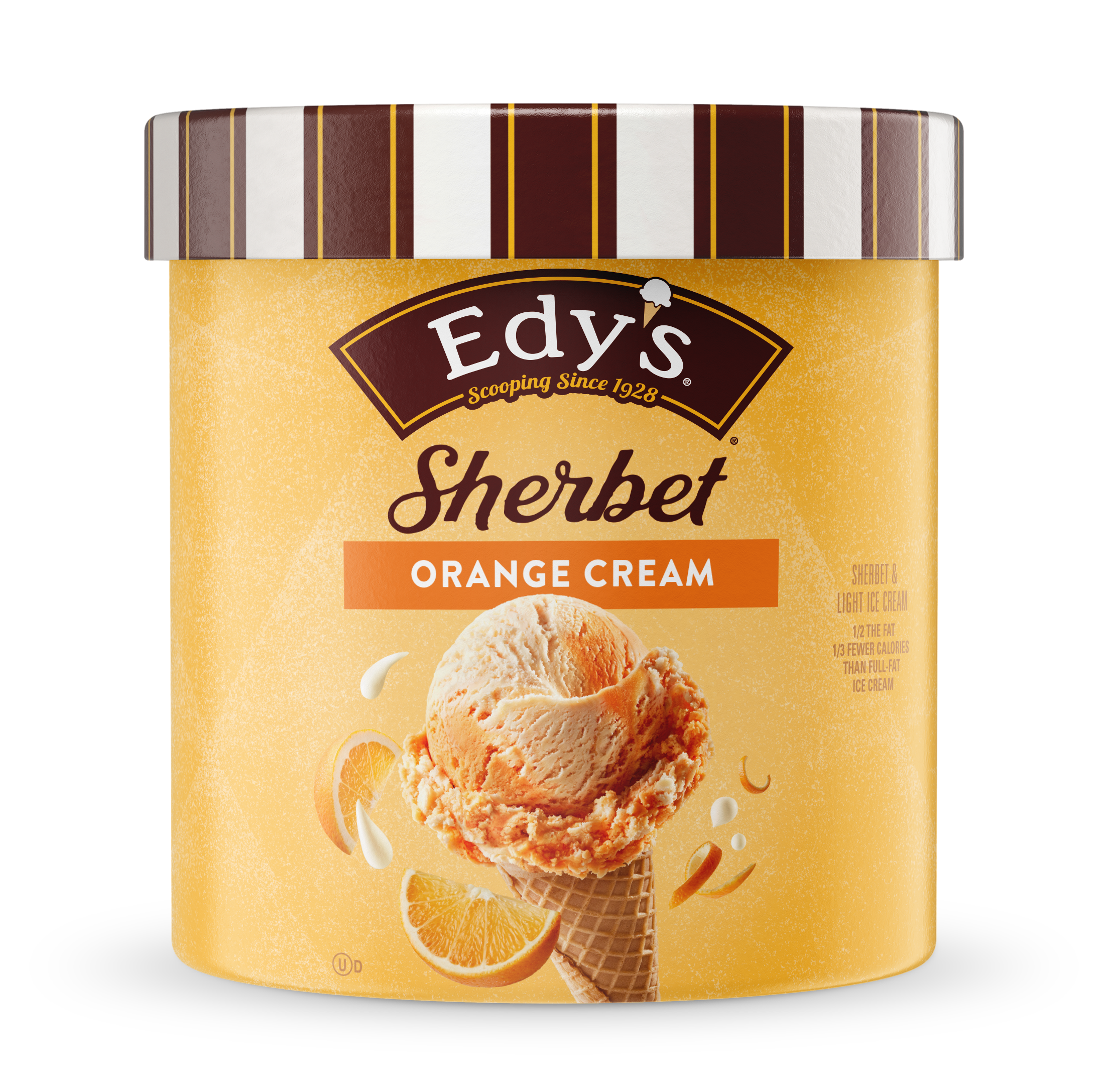 Carton of Edy's orange cream sherbet