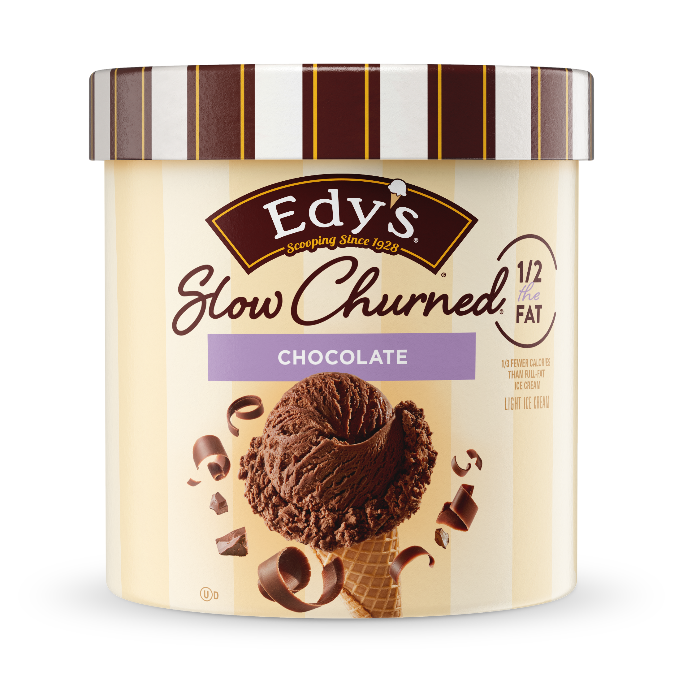 Carton of Edy's slow-churned chocolate ice cream