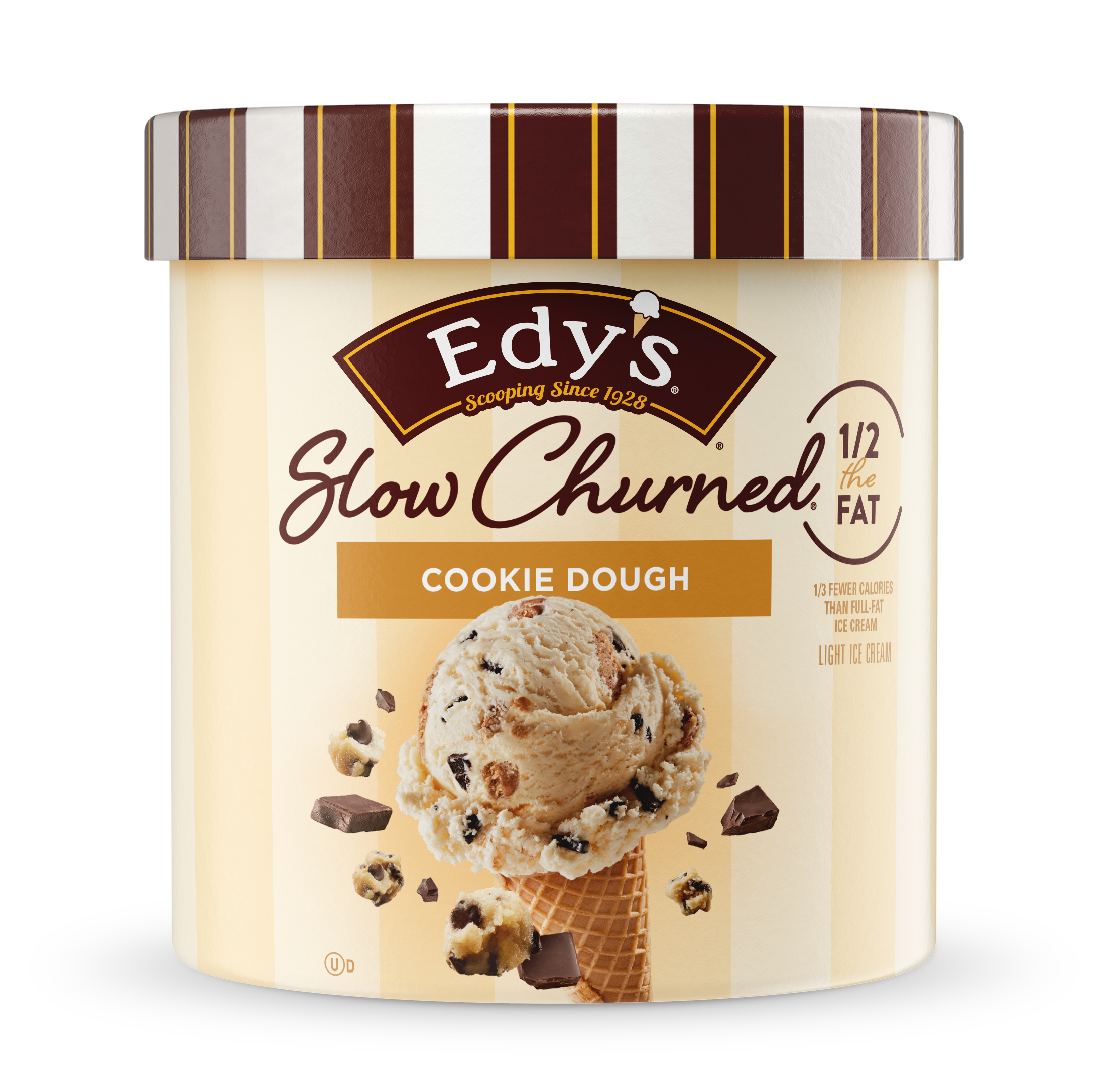 Carton of Edy's slow-churned cookie dough ice cream