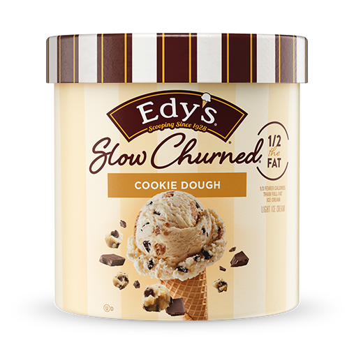 Carton of Edy's slow-churned cookie dough ice cream