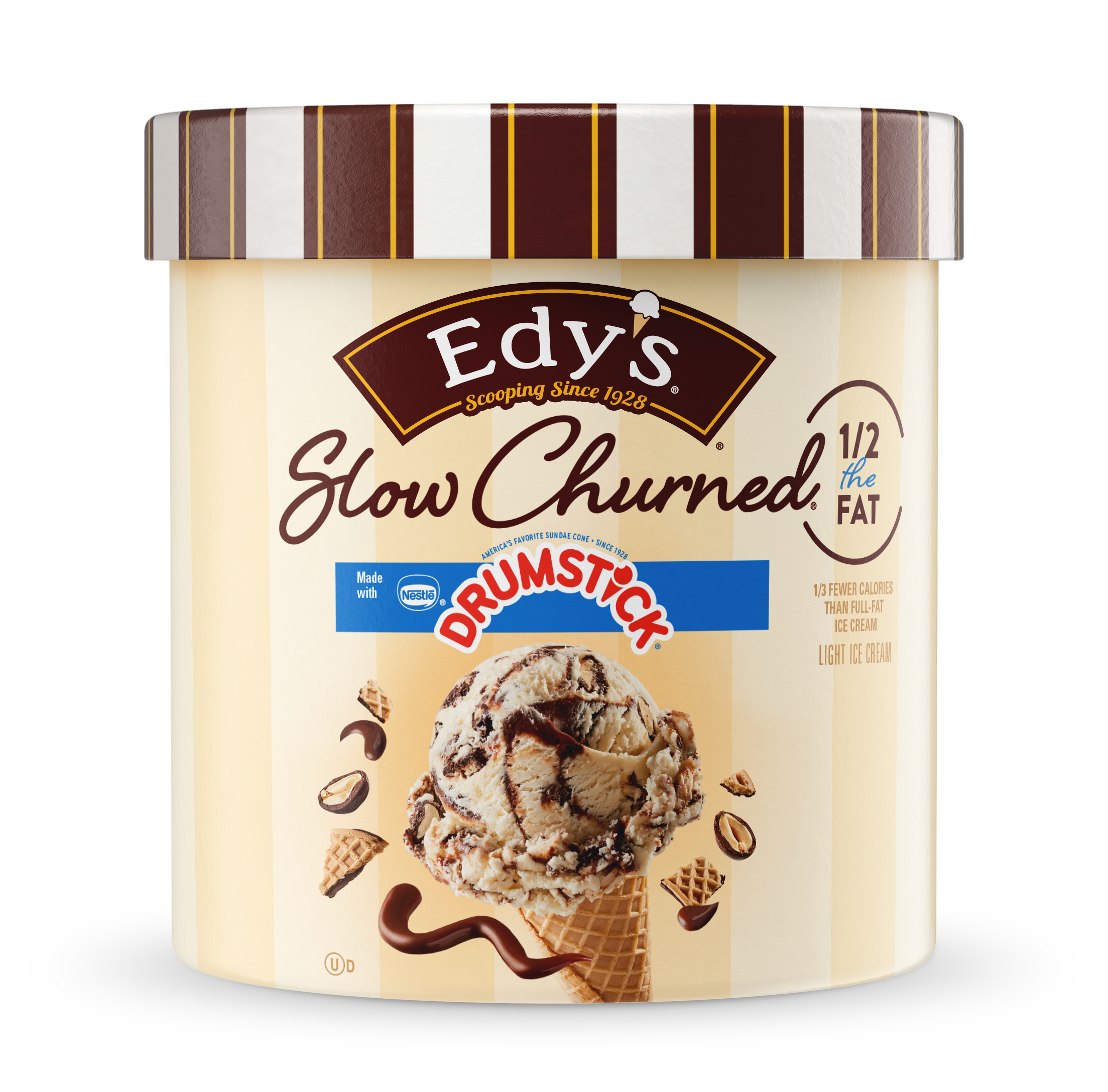 Carton of Edy's slow-churned Drumstick ice cream