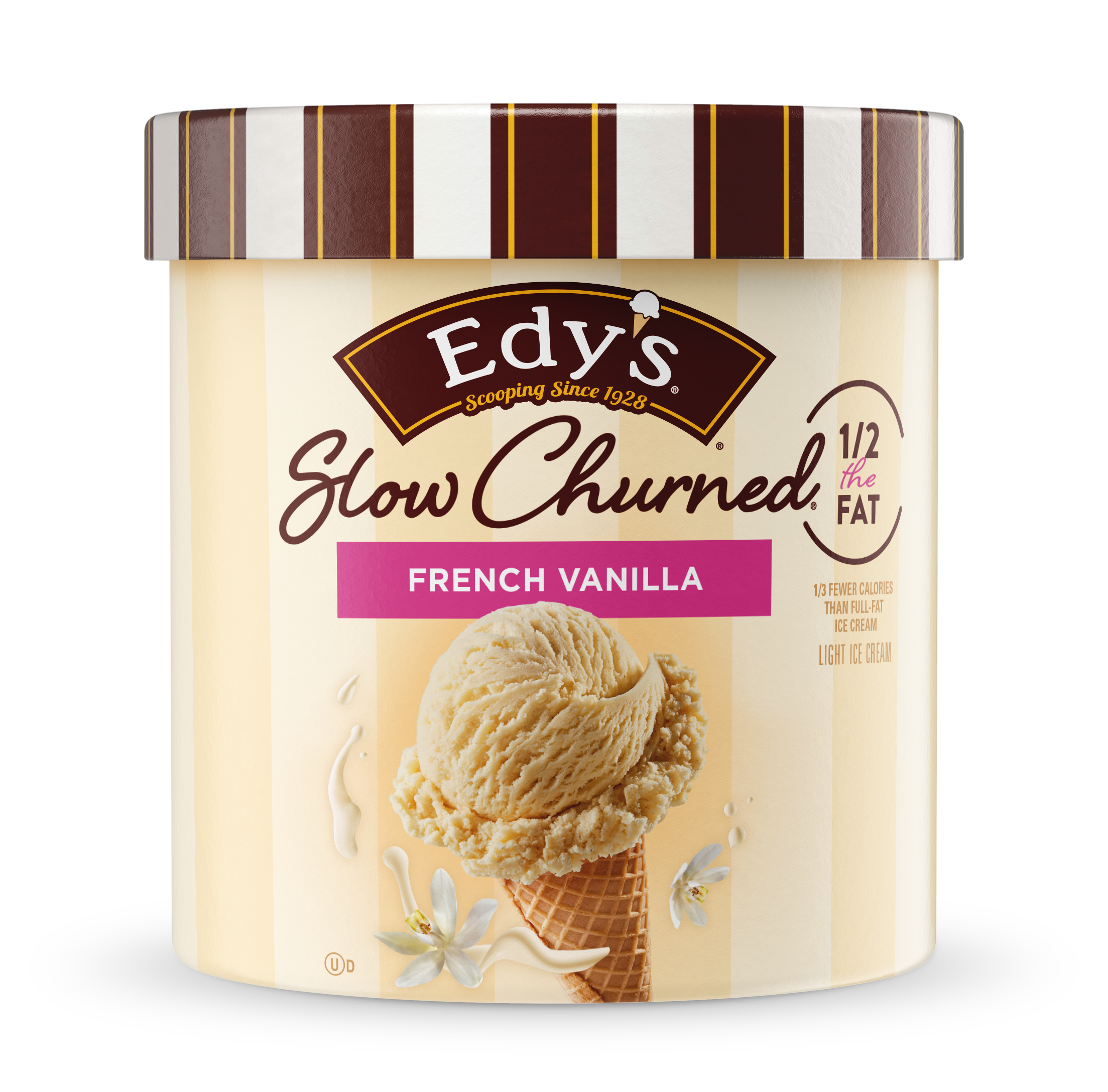 Carton of Edy's slow-churned French Vanilla ice cream