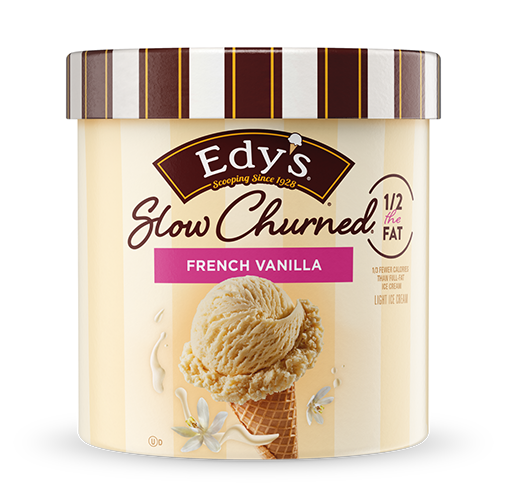 Carton of Edy's slow-churned French Vanilla ice cream
