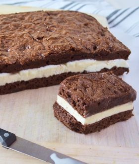 Brownie ice cream sandwich