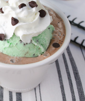 Mocha with Edy's mint chocolate chip ice cream