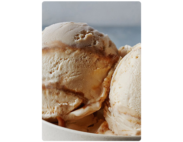 Two scoops of Haagen-Dazs ice cream in a bowl