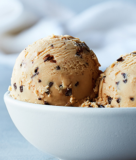 Scoops of Haagen-Dazs cold brew espresso chip ice cream in a bowl