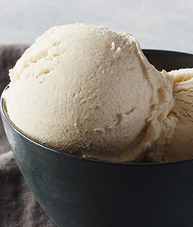 Scoops of Haagen-Dazs vanilla bean ice cream in a bowl