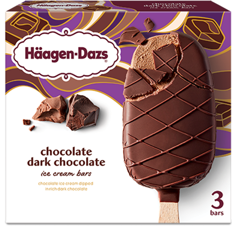 Box of Haagen-Dazs dark chocolate ice cream bars