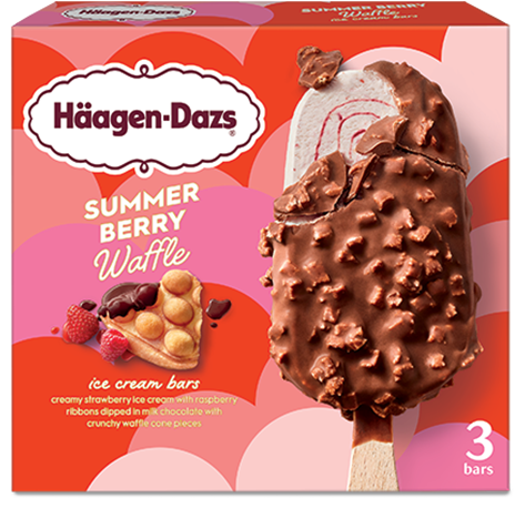 Box of Haagen-Dazs summer berry waffle ice cream bars