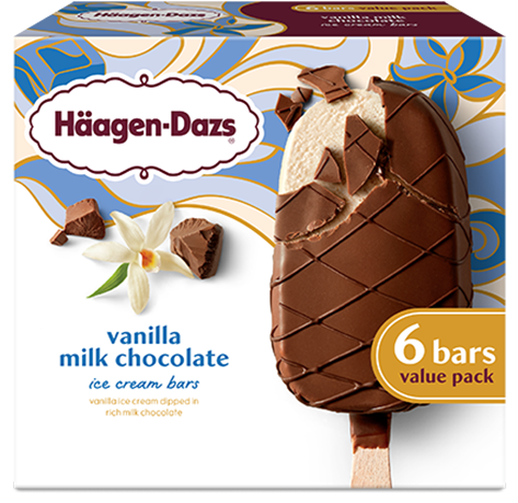 Box of Haagen-Dazs milk chocolate ice cream bars value pack