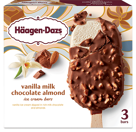 Haagen-Dazs vanilla milk chocolate ice cream bars