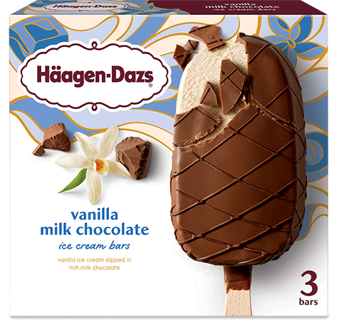 Haagen-Dazs vanilla milk chocolate ice cream bars