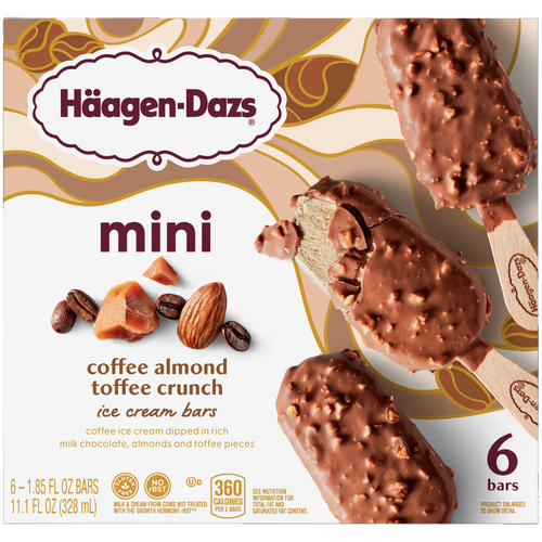 Mini Coffee Almond Toffee Crunch Ice Cream Bars