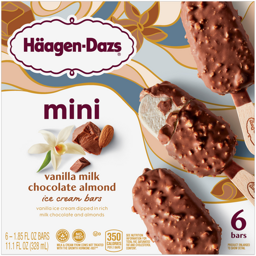 Mini Vanilla Milk Chocolate Almond Ice Cream Bars
