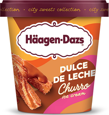 Pint of Haagen-Dazs dulce de leche churro ice cream