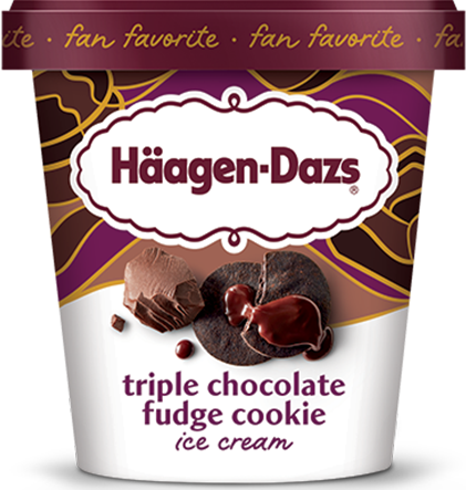 Pint of Haagen-Dazs triple fudge cookie ice cream