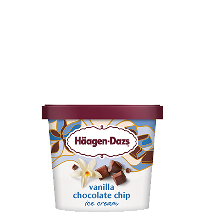 Pint of Haagen-Dazs vanilla chocolate chip ice cream