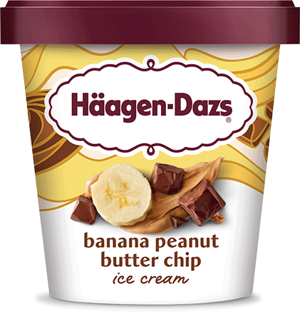 Pint of Haagen-Dazs banana peanut butter chip ice cream