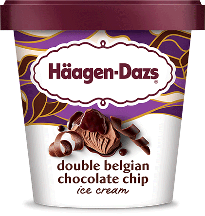Pint of Haagen-Dazs double Belgian chocolate chip ice cream