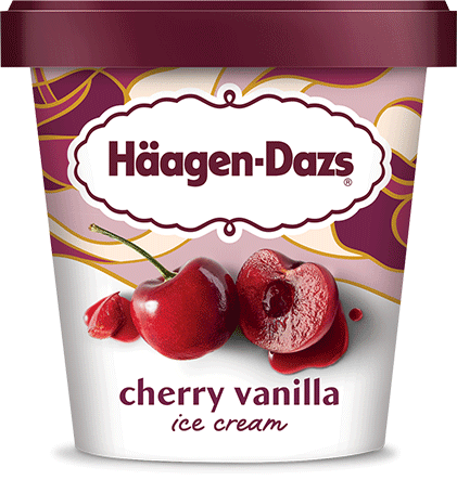 Pint of Haagen-Dazs cherry vanilla ice cream