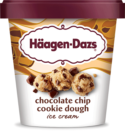 Pint of Haagen-Dazs chocolate chip cookie dough ice cream