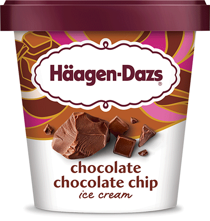 Pint of Haagen-Dazs chocolate  chip ice cream