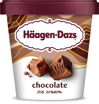 Pint of Haagen-Dazs chocolate ice cream
