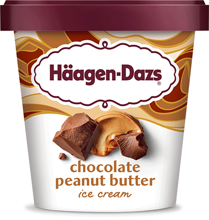 Pint of Haagen-Dazs chocolate peanut butter ice cream