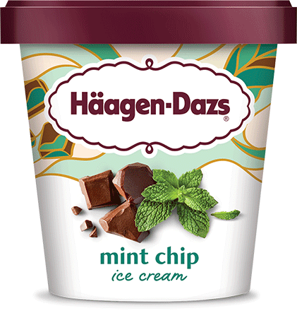 Pint of Haagen-Dazs mint chip ice cream